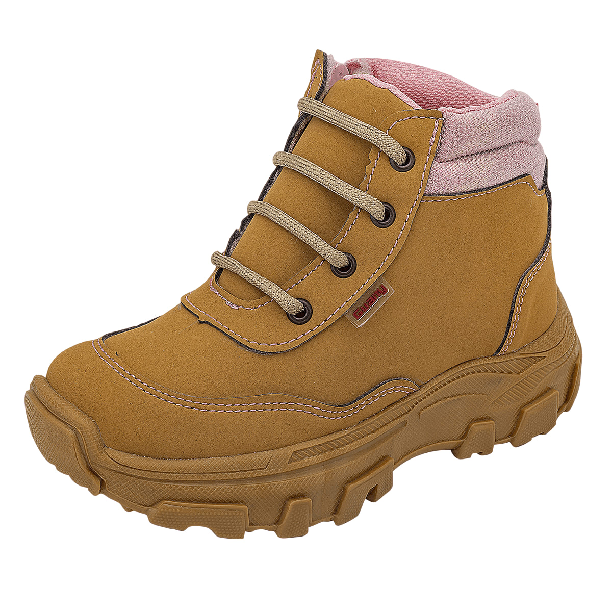 BOTA HIKING INFANTIL GUANY 6090-4 MIEL/ROSA-OUTLET