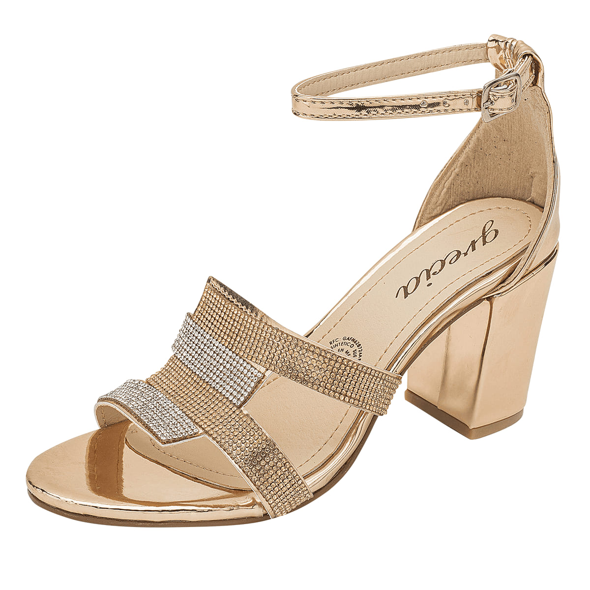 ZAPATILLA DE FIESTA MUJER GRECIA 1950 ORO ROSADO VETRO -OUTLET