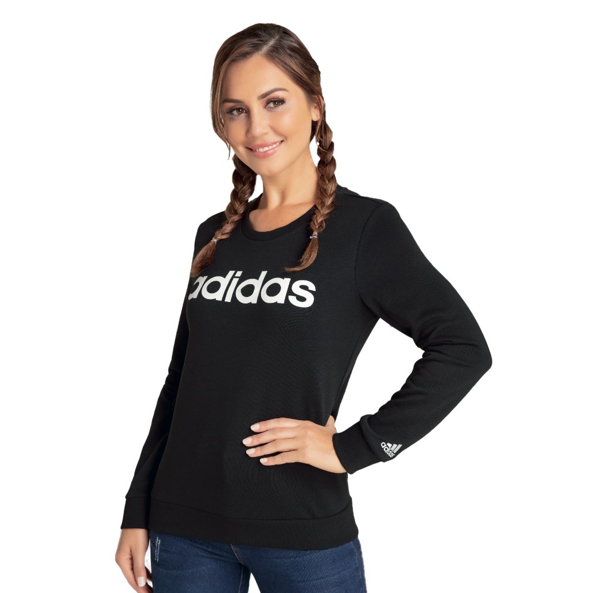 SUDADERA MUJER ADIDAS WEAR GL0718 NEGRO/BLANCO-OUTLET
