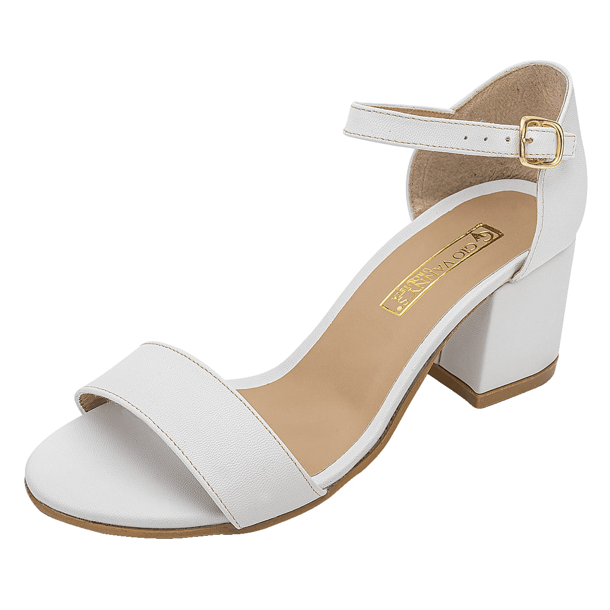 SANDALIA DE TACON MUJER VANNY'S 1001 BLANCO-OUTLET