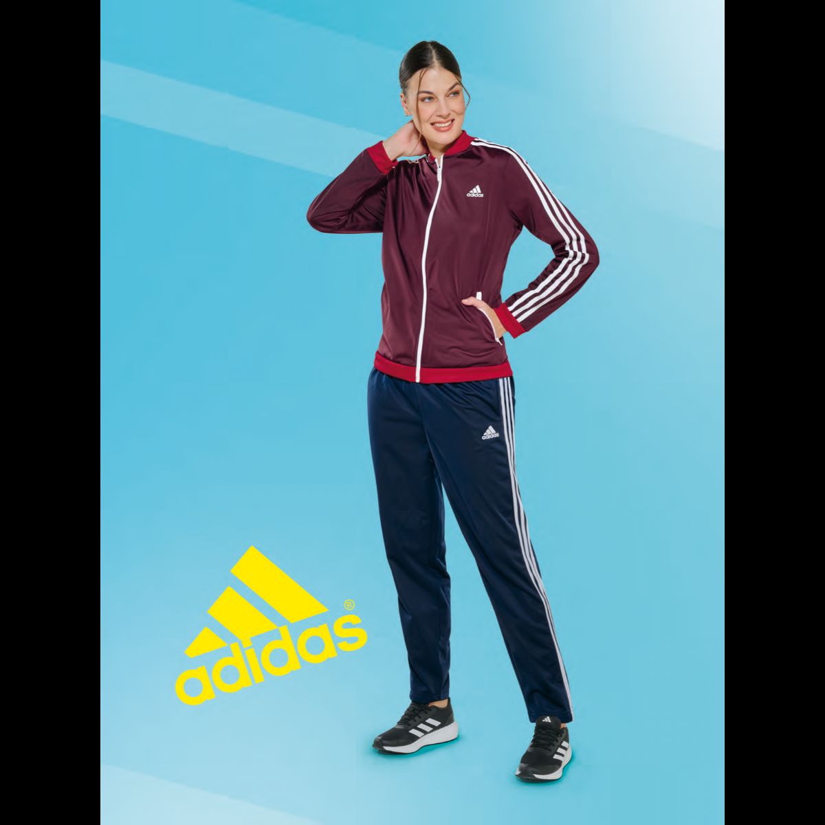 CONJUNTO MUJER ADIDAS WEAR HR4911 VINO/MARINO-OUTLET