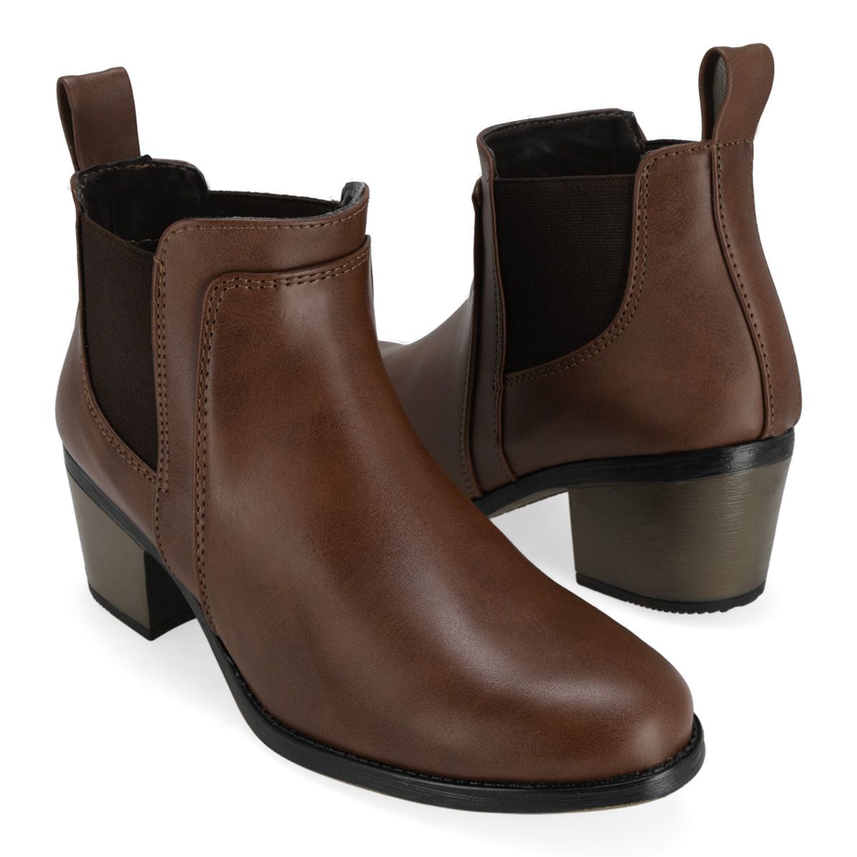 BOTIN TACON MUJER ORO ROSA 19-838 COGÑAC-OUTLET