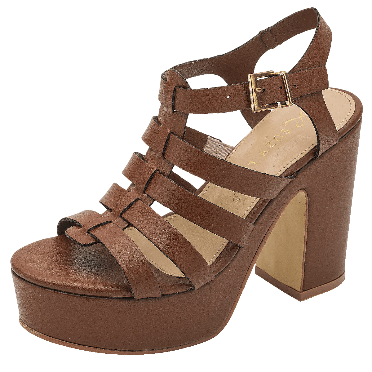 SANDALIA DE TACON MUJER SUZY LOVE 160 COGÑAC-OUTLET
