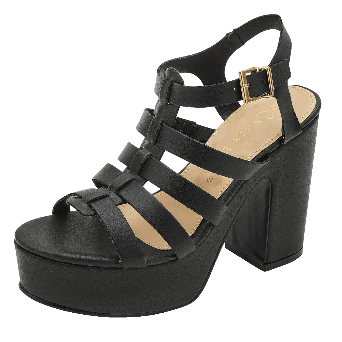 SANDALIA DE TACON MUJER SUZY LOVE 160 NEGRO-OUTLET