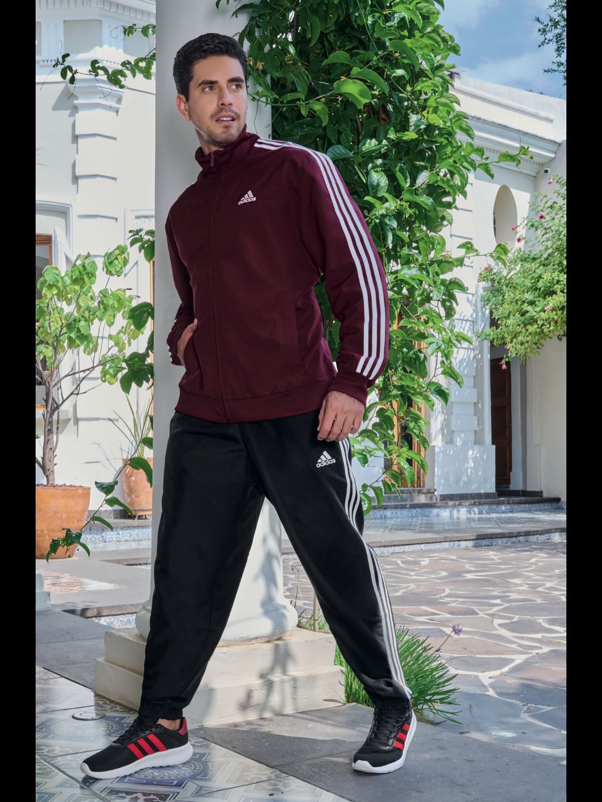 Adidas Track Pants Pants Adidas Color Vino CONJUNTO HOMBRE ADIDAS
