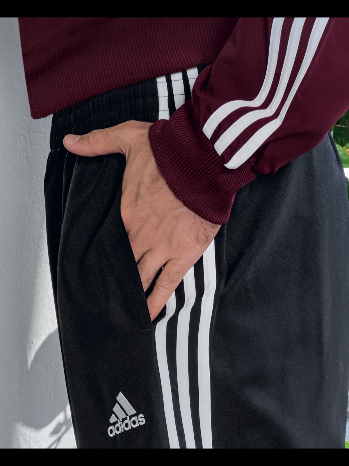 CONJUNTO HOMBRE ADIDAS WEAR IC6752 VINO/NEGRO