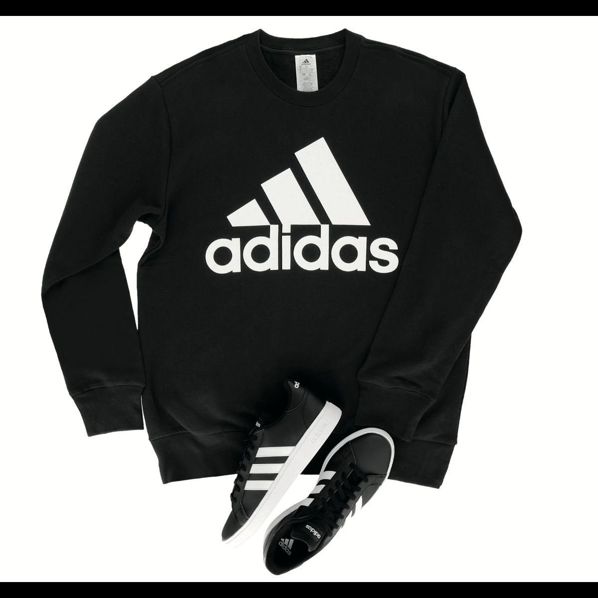 SUDADERA HOMBRE ADIDAS WEAR IC9324 NEGRO/BLANCO-OUTLET