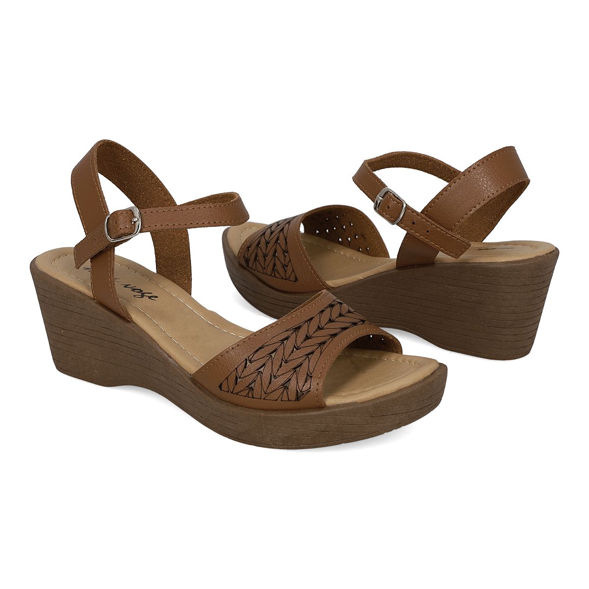 SANDALIA DE CUÑA MUJER MOA VOGE 3080 TAN