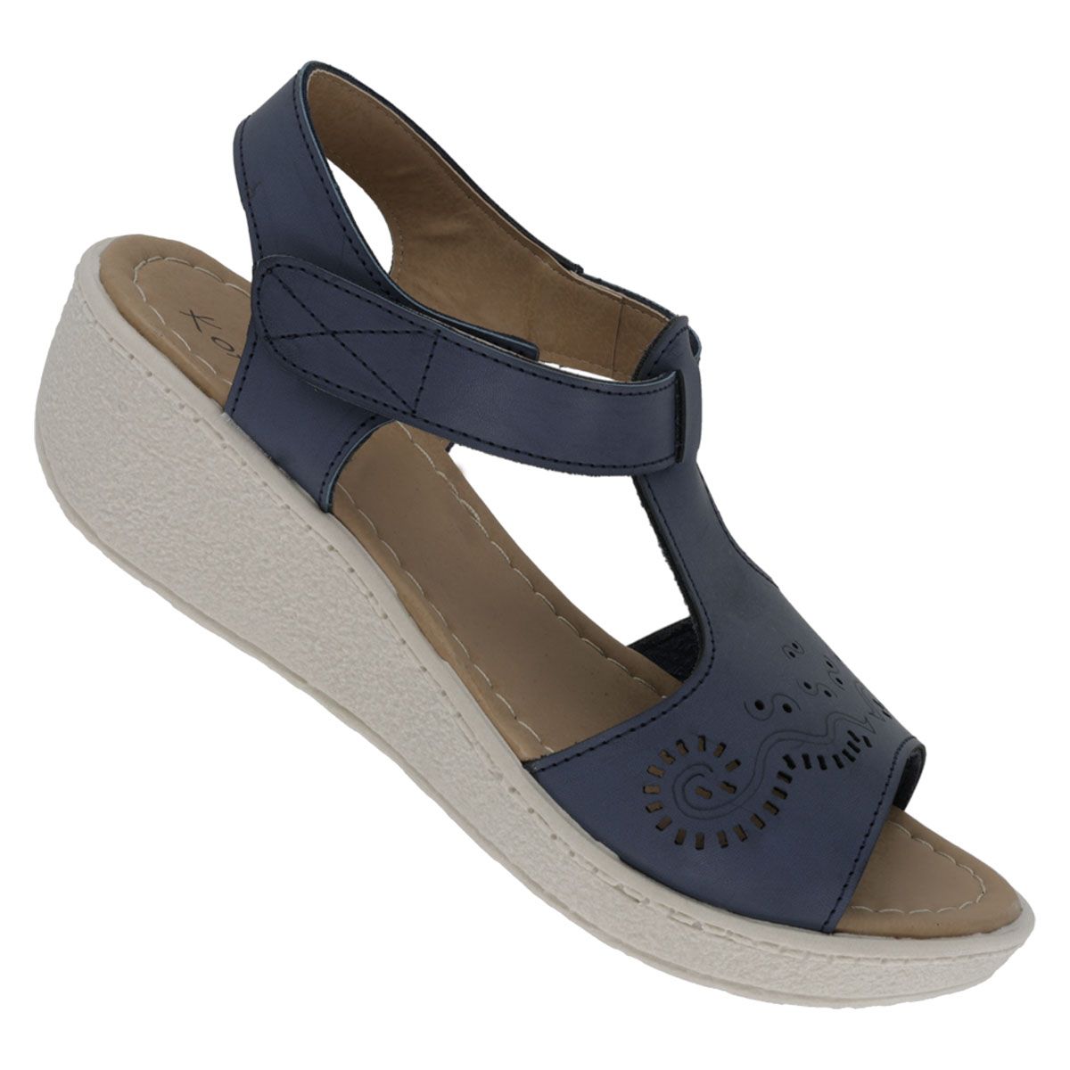 SANDALIA DE CUÑA MUJER VANNY'S 3094 AZUL-OUTLET