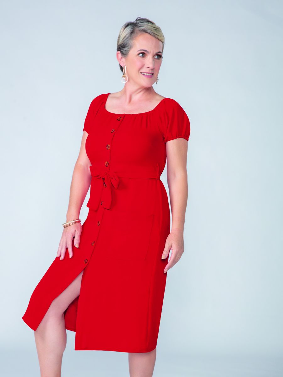 VESTIDO SEÑORA PORTISH MO-110 ROJO-OUTLET