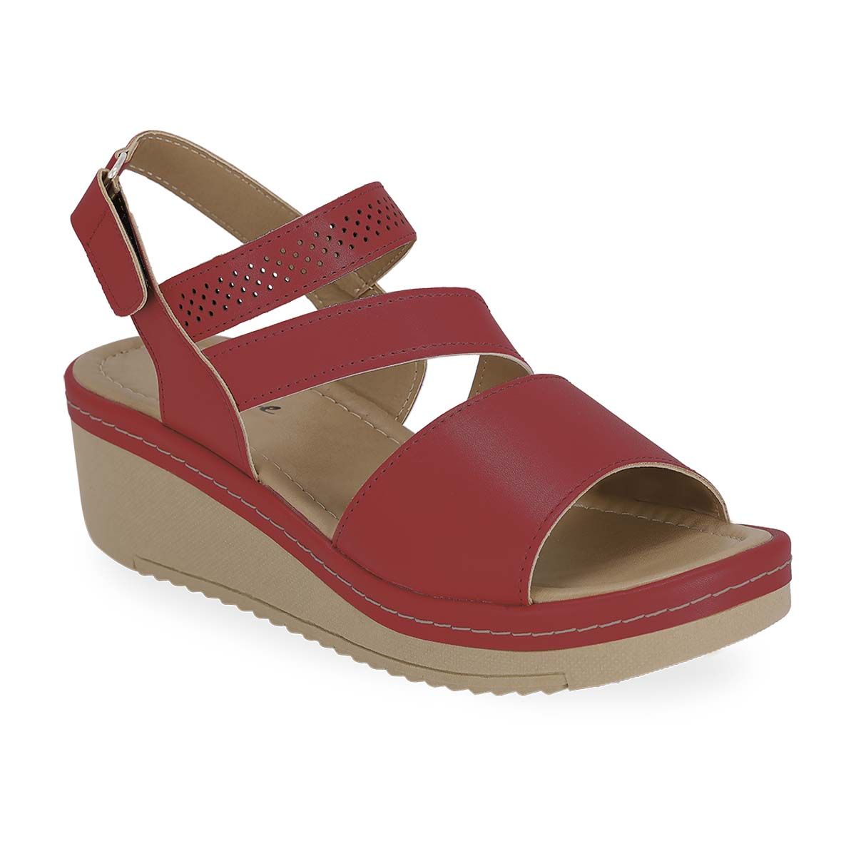 SANDALIA PLATAFORMA MUJER MOA VOGE 156 ROJO-OUTLET