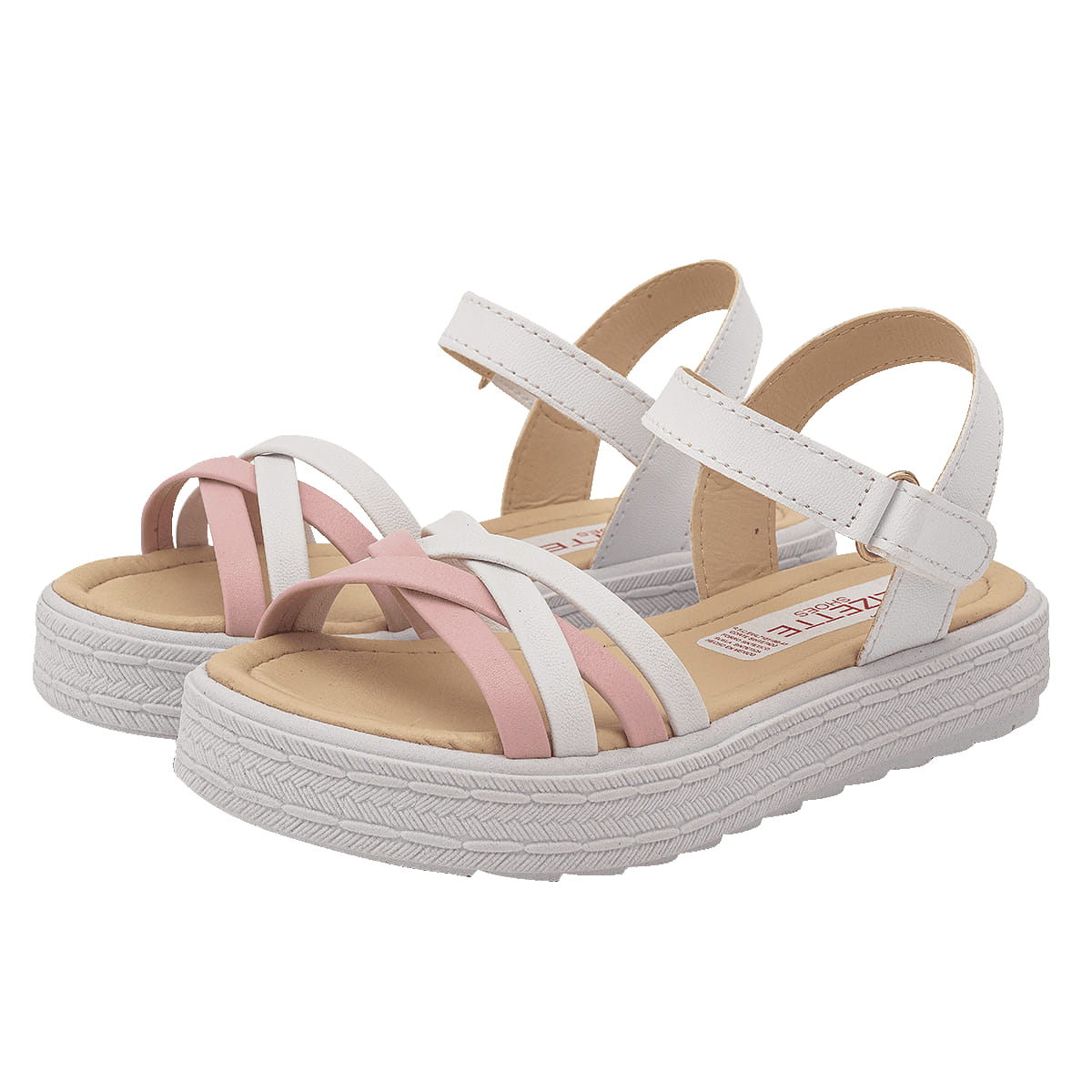SANDALIA PISO INFANTIL LIZETTE SHOES 2054 BLANCO/ROSA/PARAISO-OUTLET