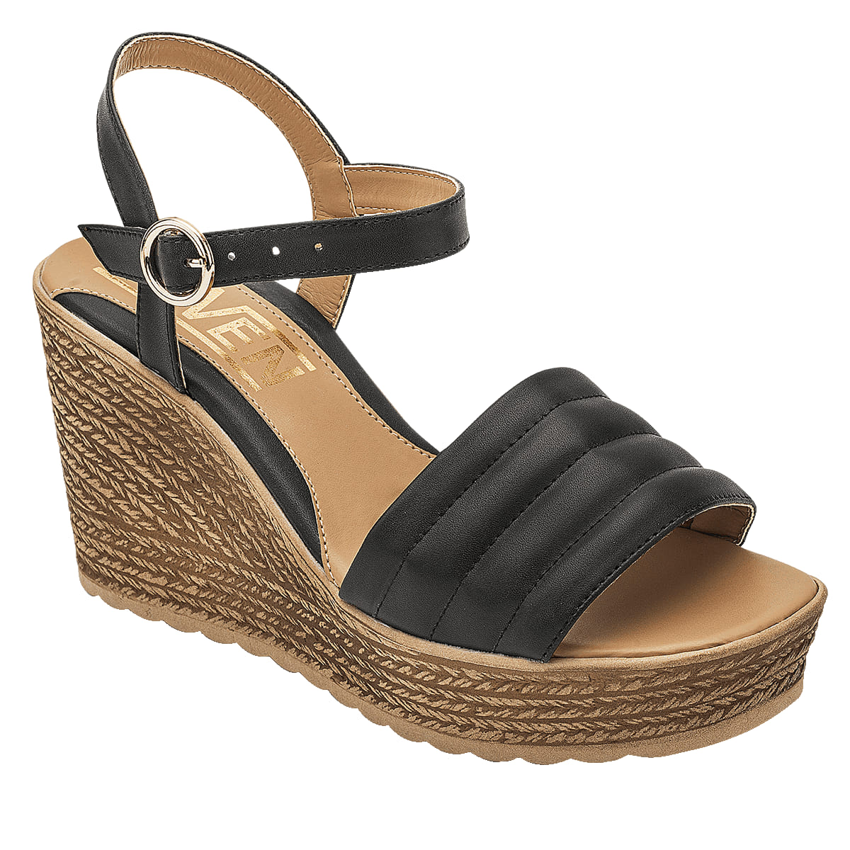 SANDALIA PLATAFORMA MUJER DAVEN 15503 NEGRO-OUTLET