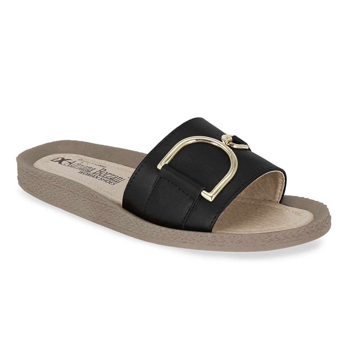 SANDALIA PISO MUJER ADRIANA BORZANI 24 NEGRO-OFERTA