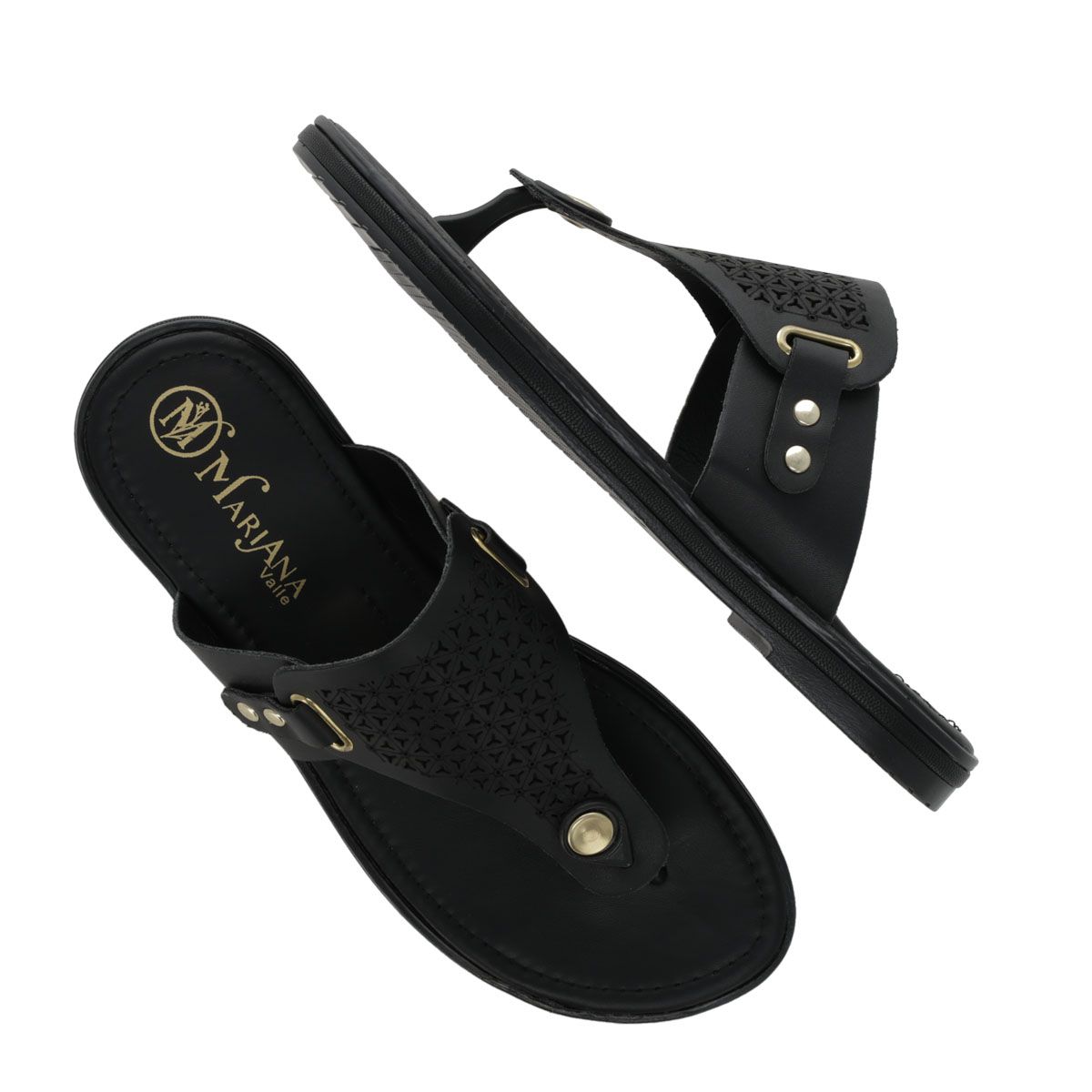 SANDALIA PISO MUJER MARIANA VALLE 2302 NEGRO-OUTLET