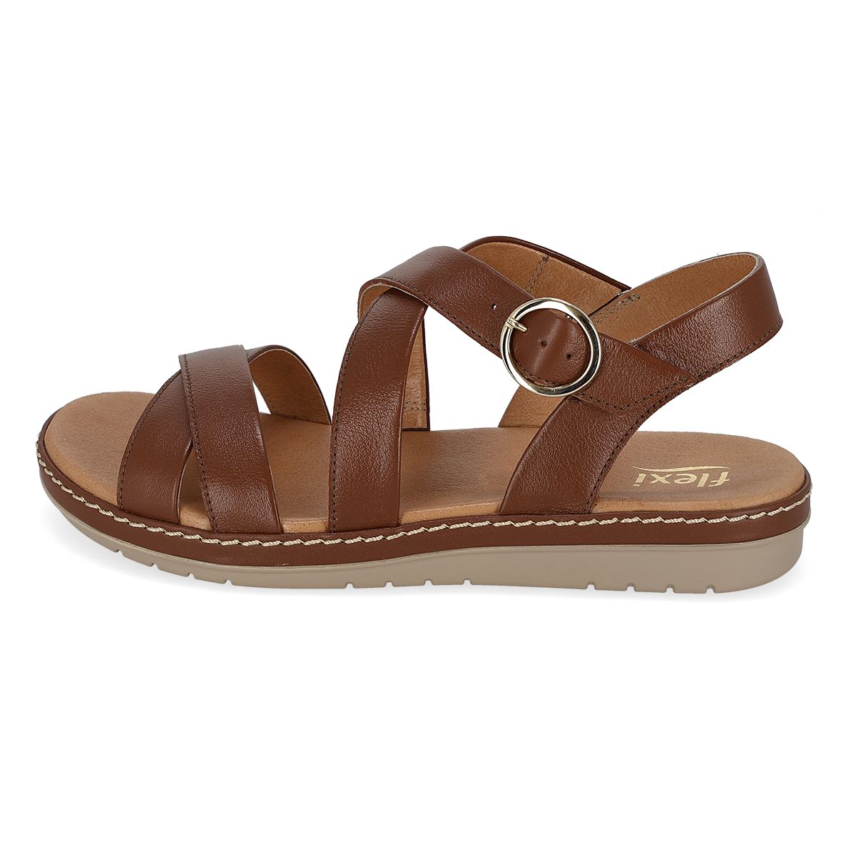 SANDALIA MUJER FLEXI DAMA 100227 TAN -OUTLET
