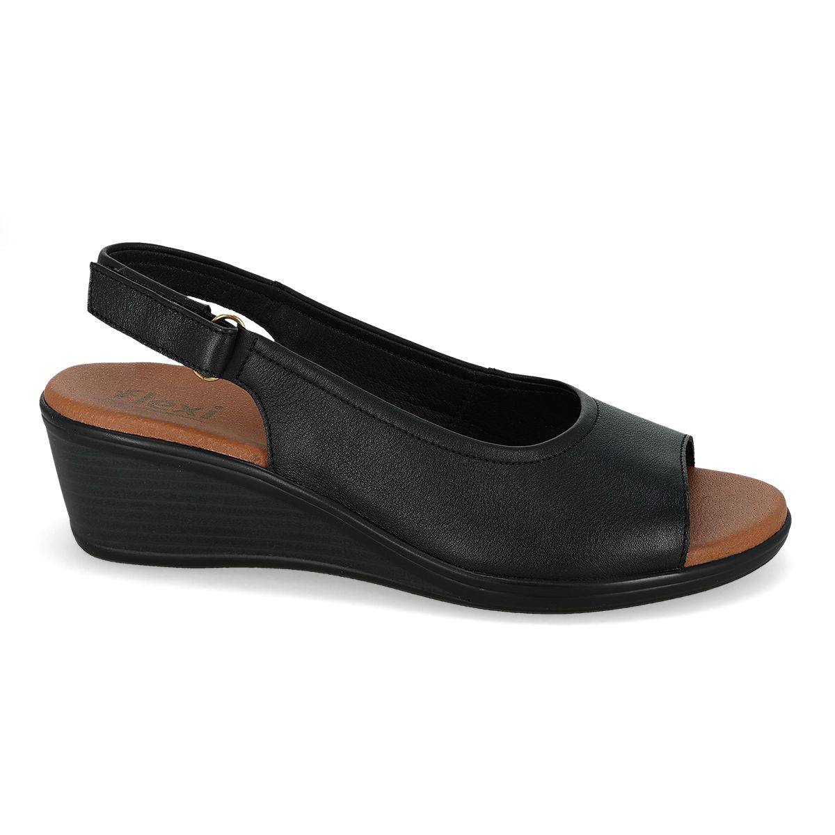 SANDALIA MUJER FLEXI DAMA 123717 NEGRO