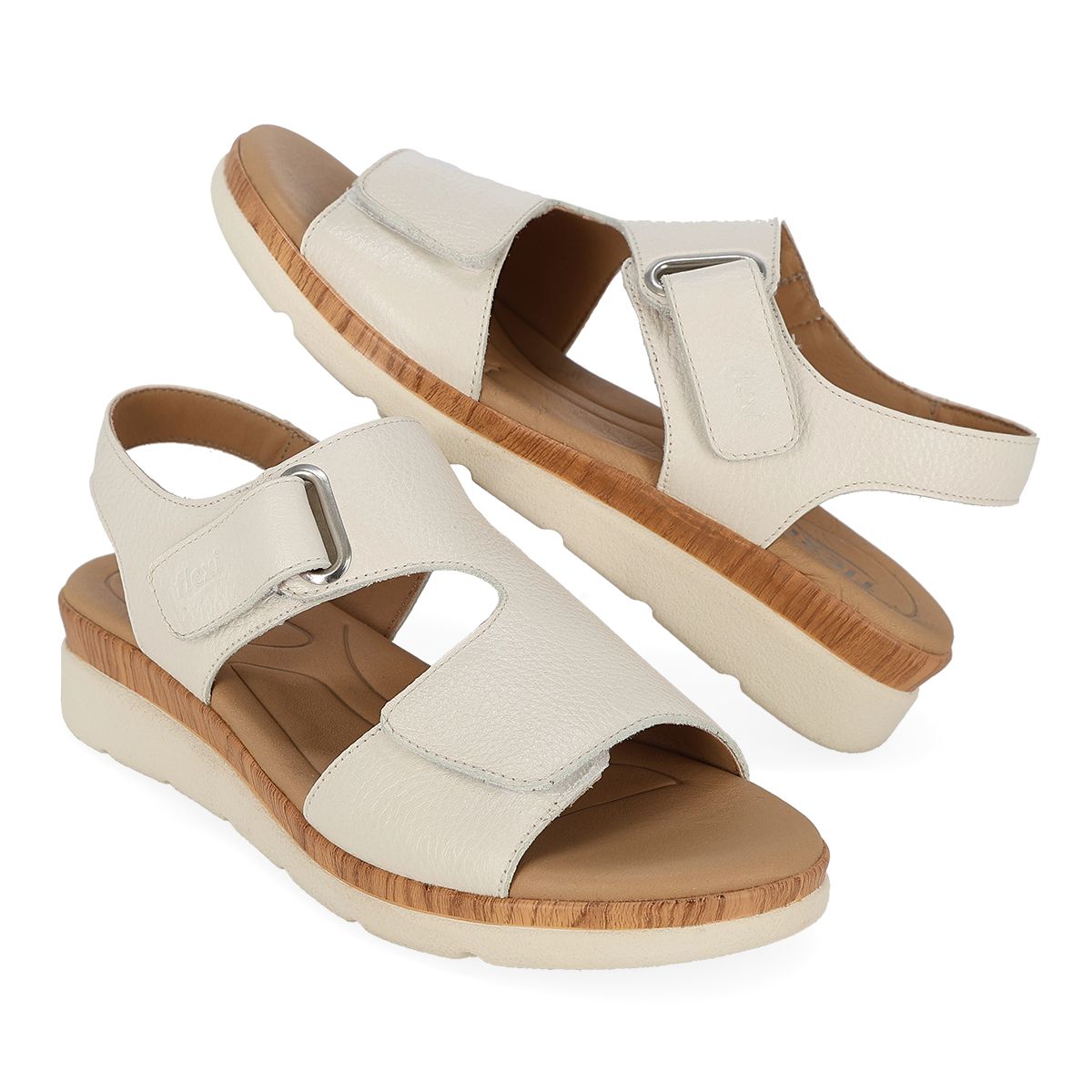 SANDALIA MUJER FLEXI DAMA 124210 HUESO-OUTLET
