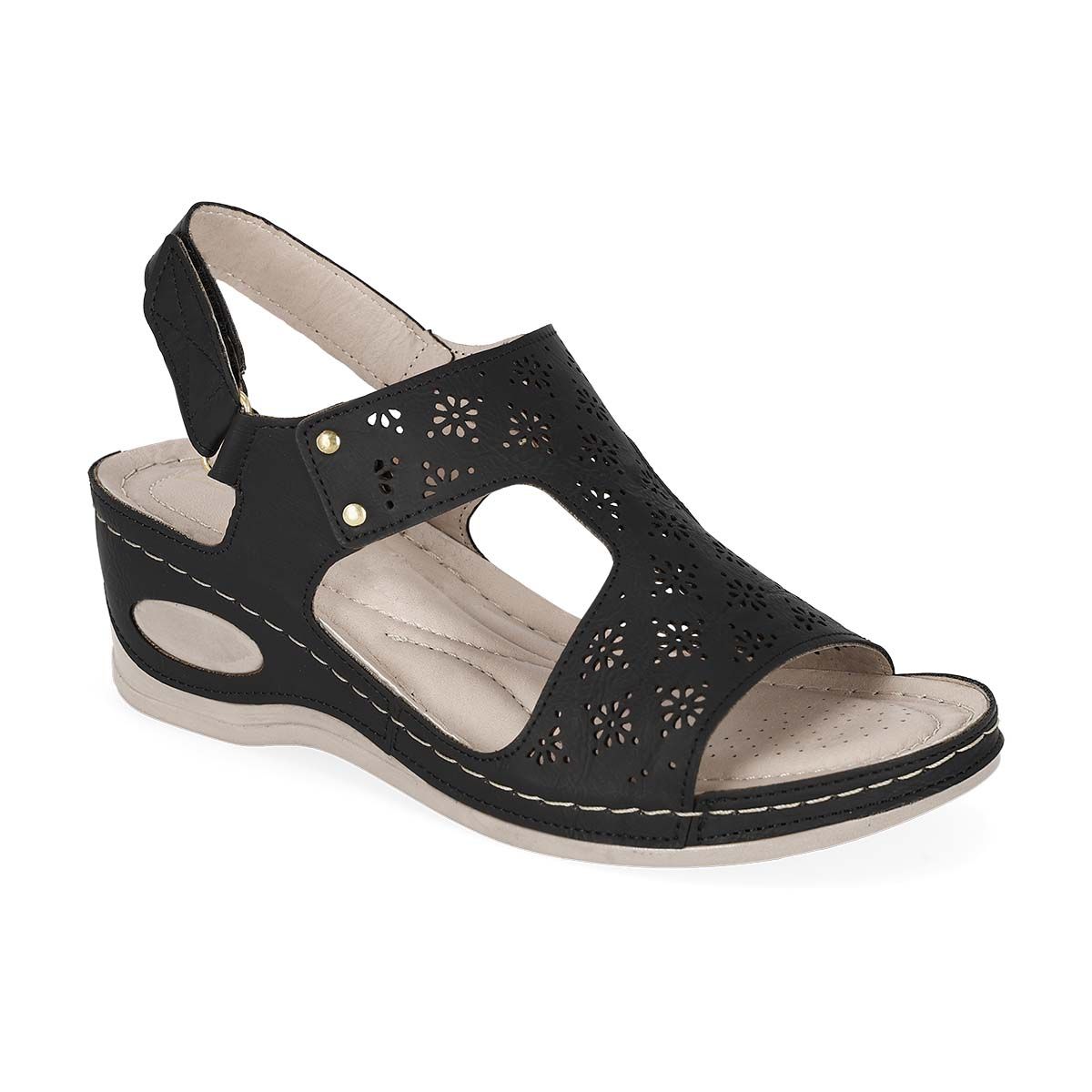 SANDALIA PISO MUJER VANNY'S 1813 NEGRO-OUTLET