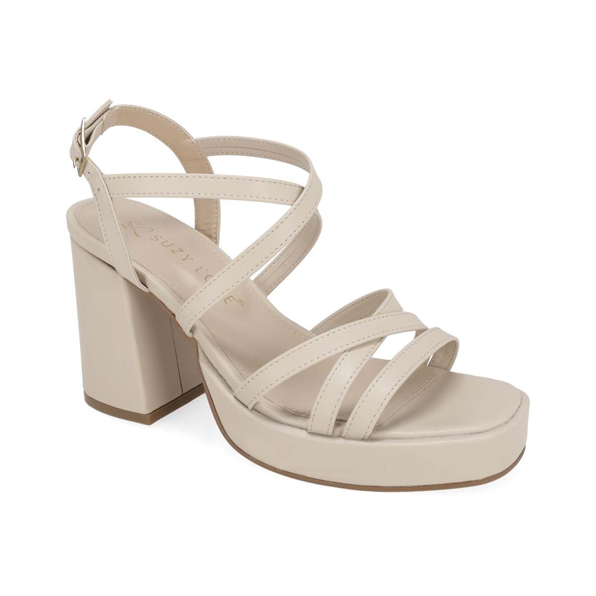 SANDALIA DE TACON MUJER SUZY LOVE 501 AVENA-OUTLET