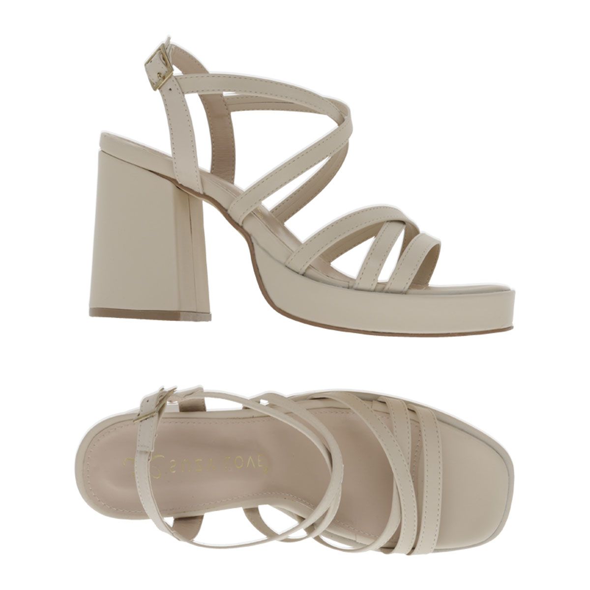 SANDALIA DE TACON MUJER SUZY LOVE 501 AVENA-OUTLET