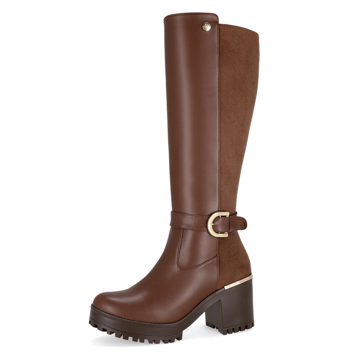 BOTA LARGA TACON MUJER SUZY LOVE 1113 MADERA-OFERTA