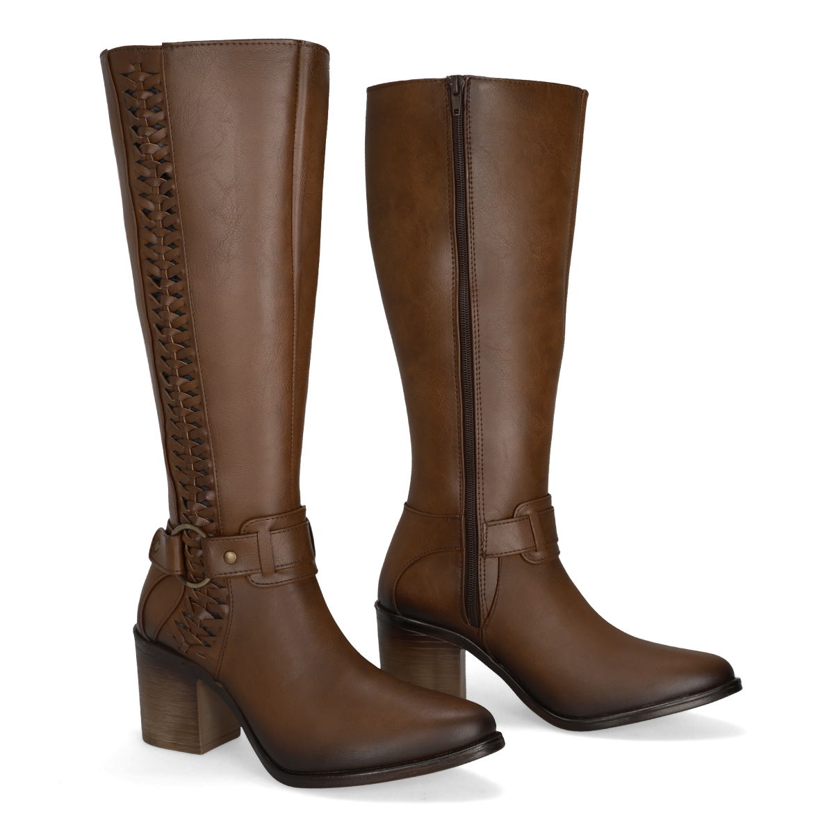 BOTA LARGA TACON MUJER MAQUECH 3085 CAMEL-OFERTA