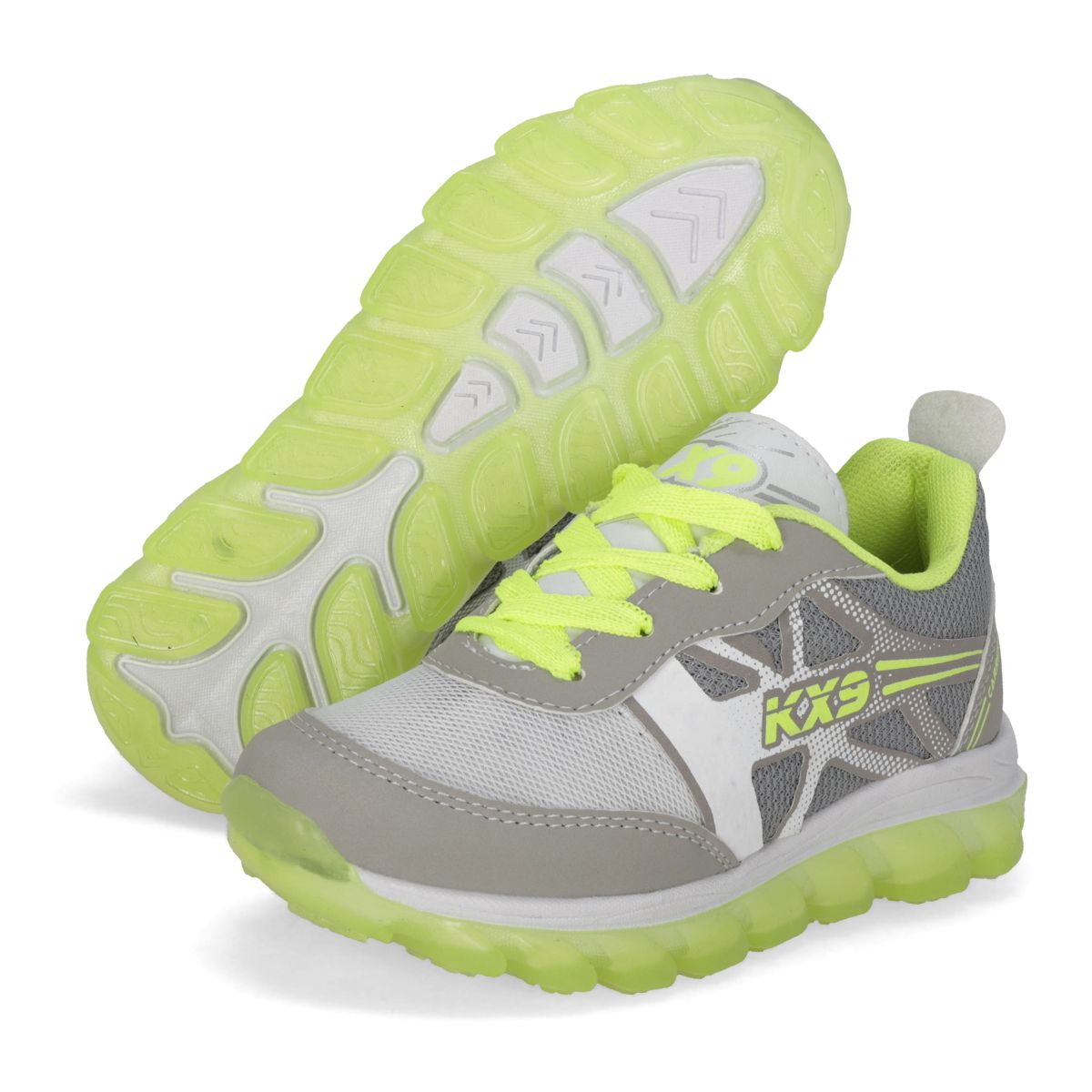 DEPORTIVO INFANTIL KX9 1526 BLANCO/GRIS/AMARILLO NEON-OUTLET