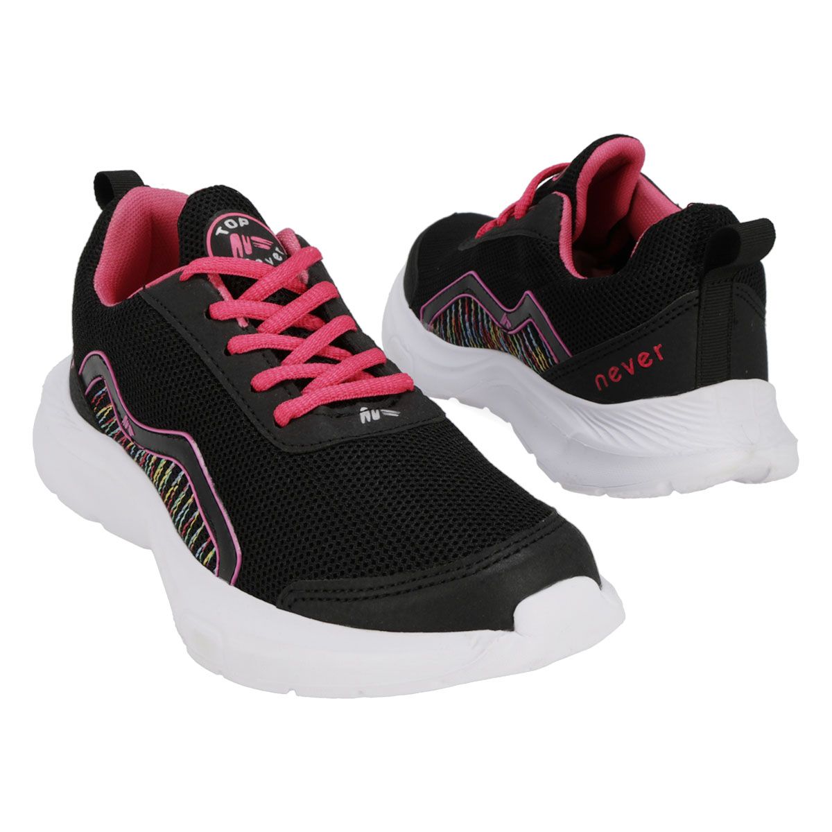 DEPORTIVO MUJER NEVER RUNNING 400 NEGRO/FIUSHA-OUTLET