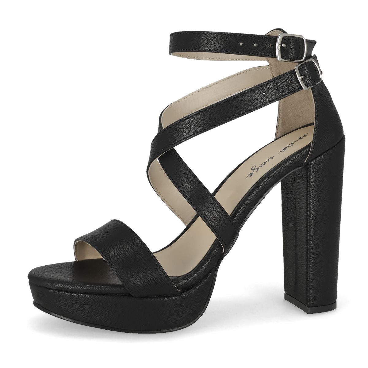SANDALIA DE TACON MUJER MOA VOGE 49 NEGRO-OUTLET