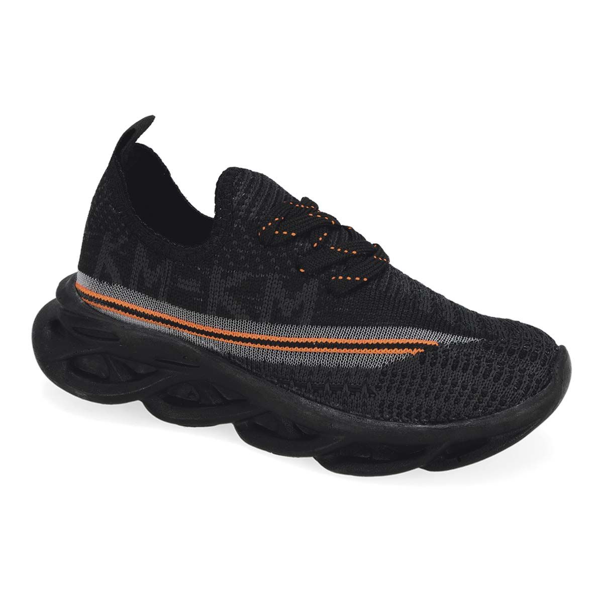 DEPORTIVO INFANTIL KISS ME 026 NEGRO/NEGRO/NARANJA -OUTLET