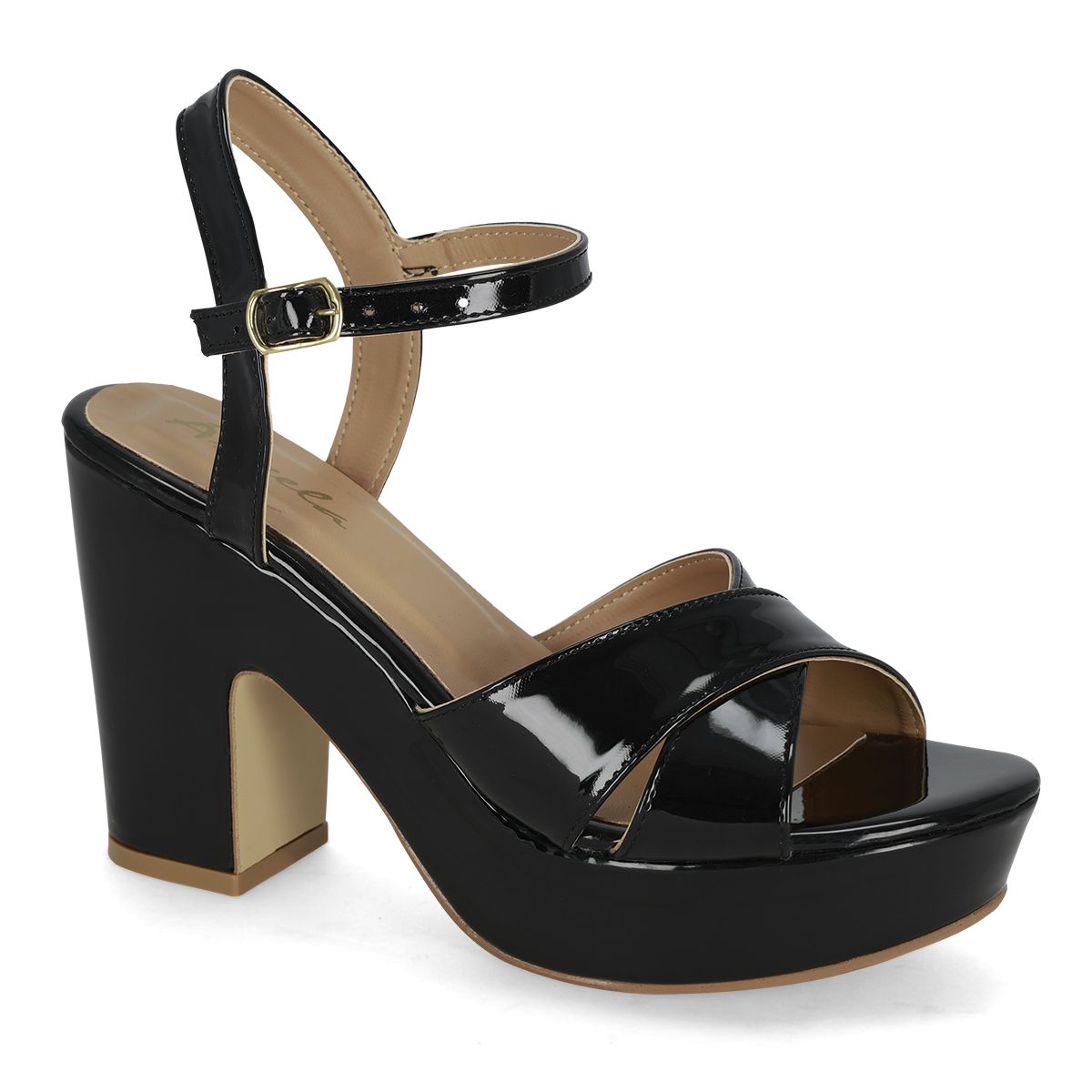 SANDALIA DE TACON MUJER ANGELA 250244 NEGRO-OUTLET