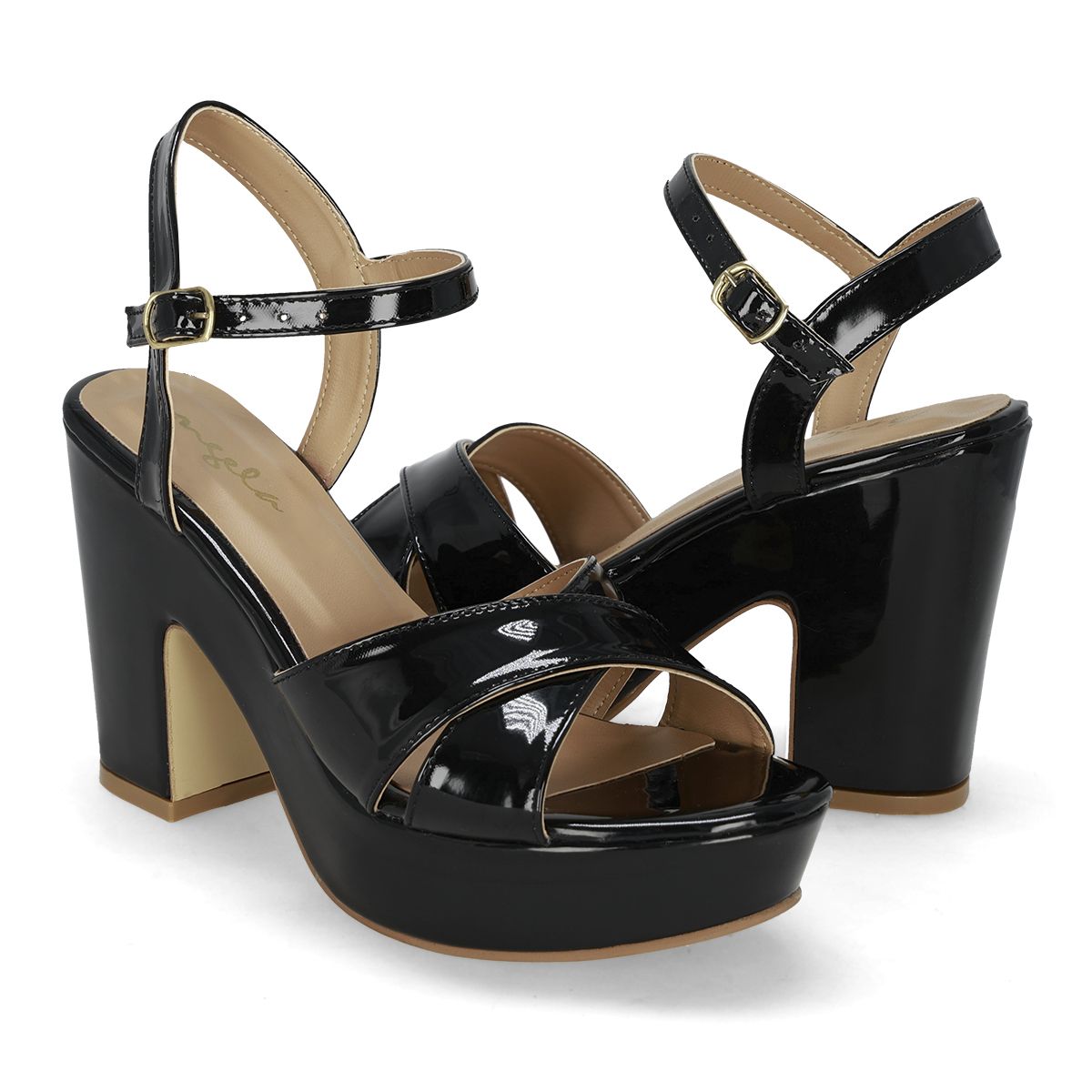SANDALIA DE TACON MUJER ANGELA 250244 NEGRO-OUTLET