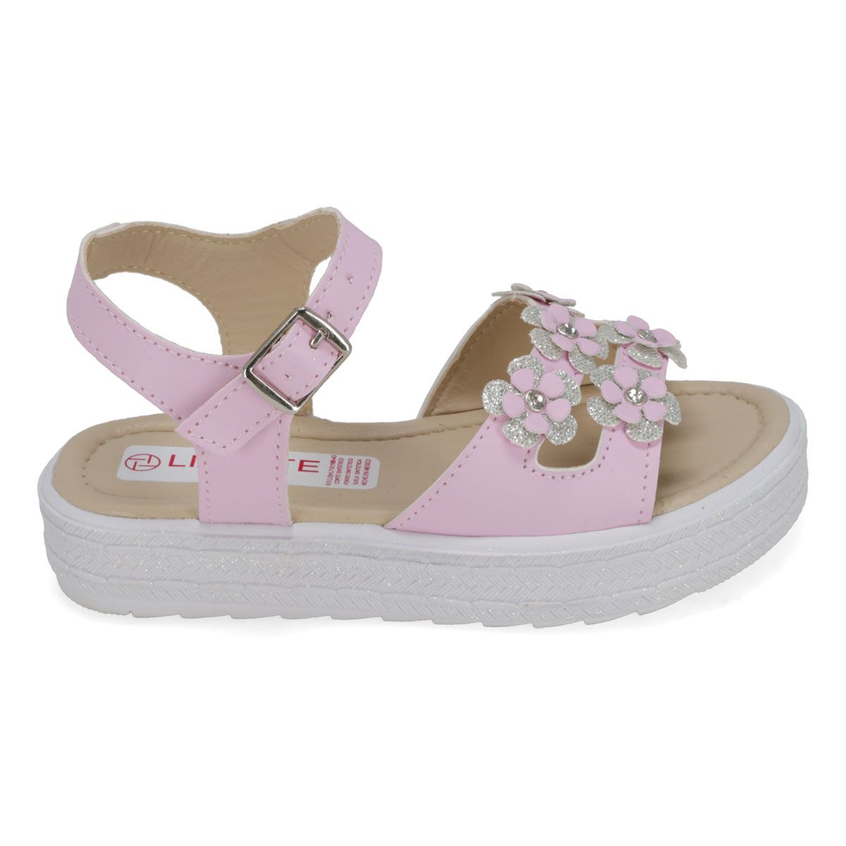 SANDALIA PISO INFANTIL LIZETTE SHOES 2094 BLANCO/ROSA/PLATA-OUTLET