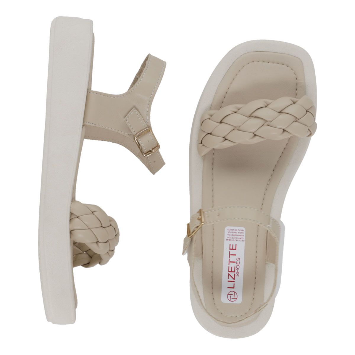 SANDALIA PISO MUJER LIZETTE SHOES 2501 BEIGE-OUTLET