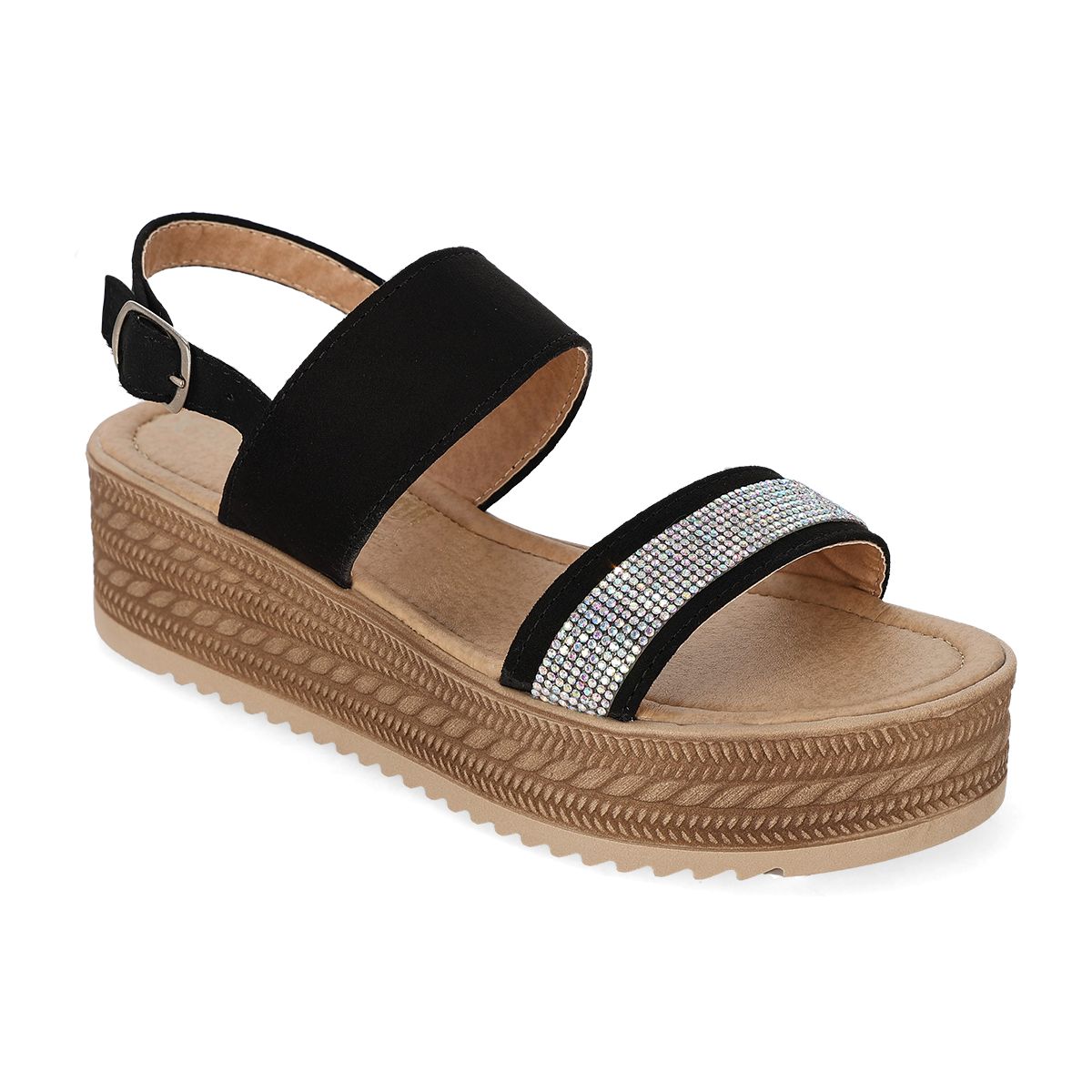 SANDALIA PLATAFORMA MUJER ADRIANA BORZANI 122 NEGRO-OUTLET