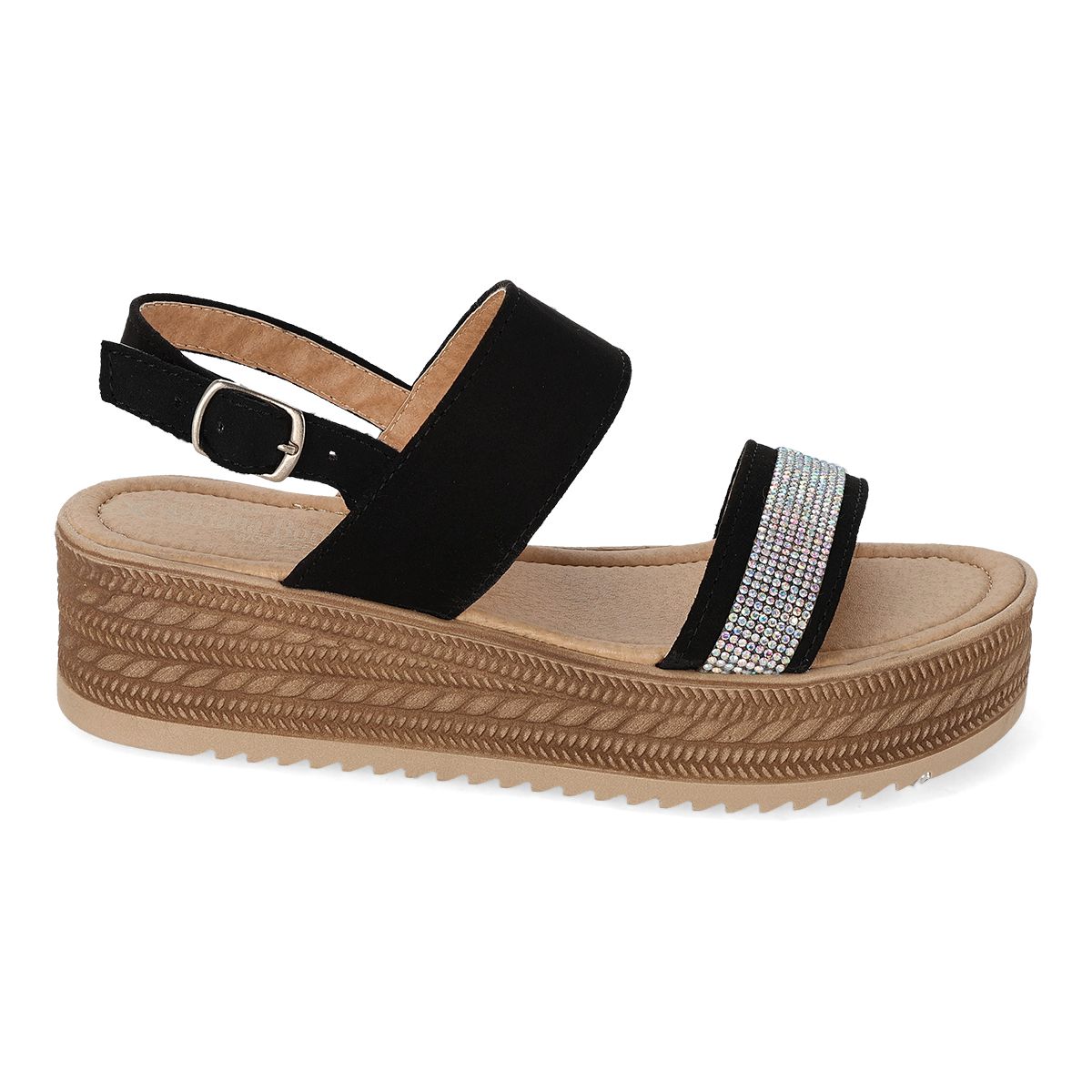 SANDALIA PLATAFORMA MUJER ADRIANA BORZANI 122 NEGRO-OUTLET