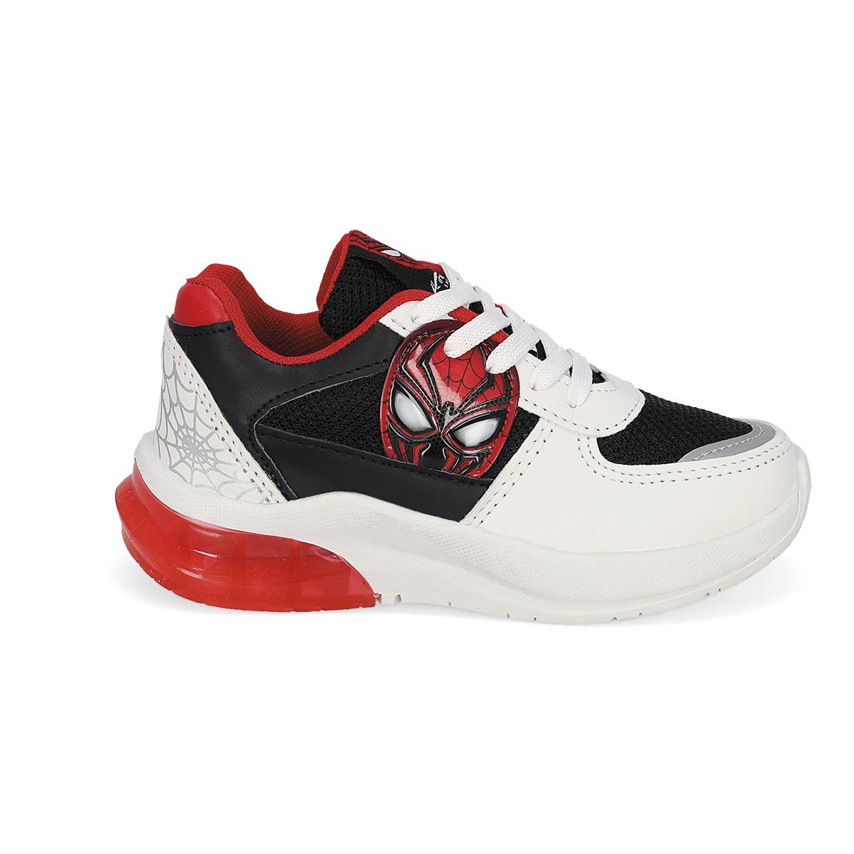 TENIS CON LUCES INFANTIL KINGS-LU 1647-F BLANCO/NEGRO/ROJO-OFERTA