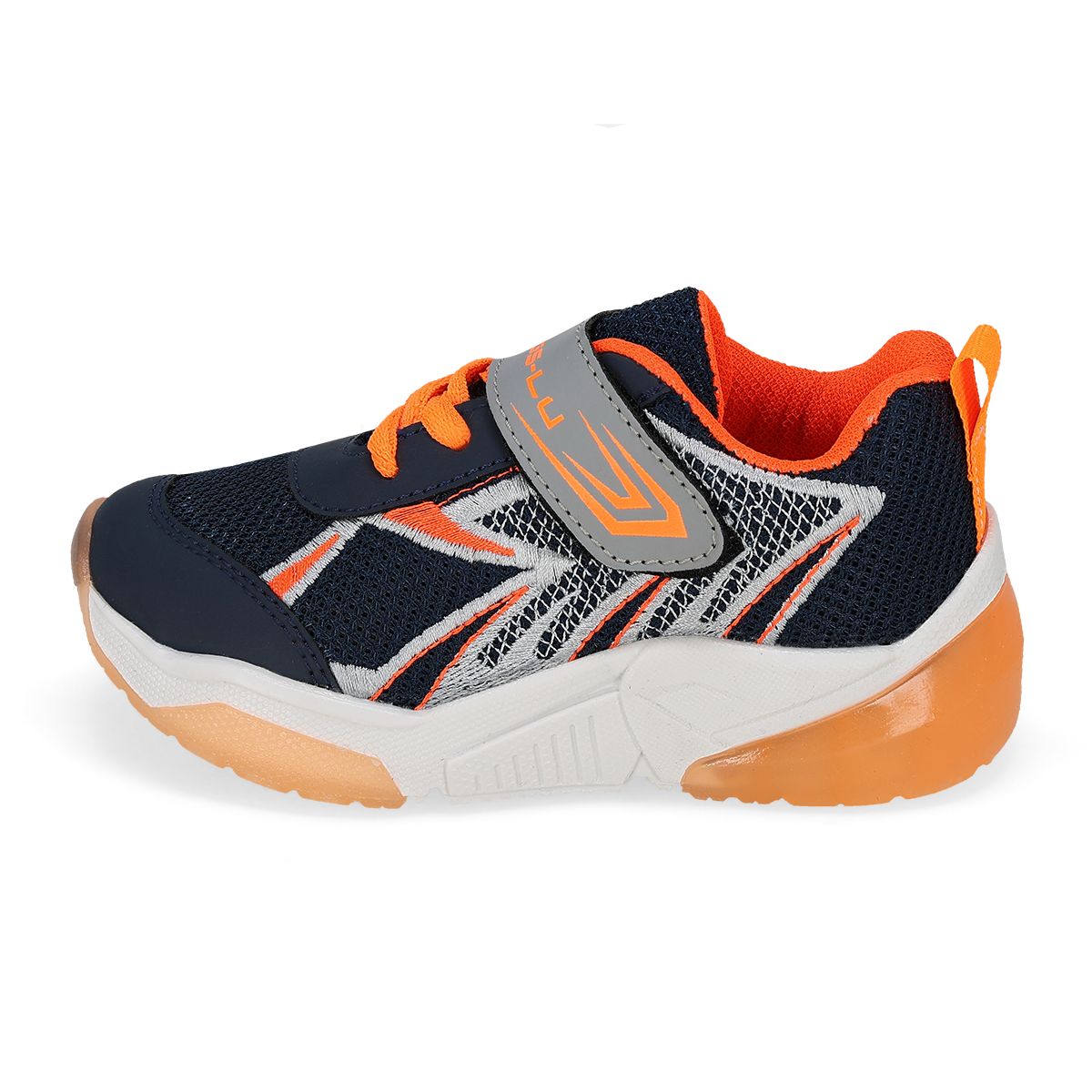 TENIS CON LUCES INFANTIL KINGS-LU 1682-F MARINO/NARANJA/NEGRO-OUTLET