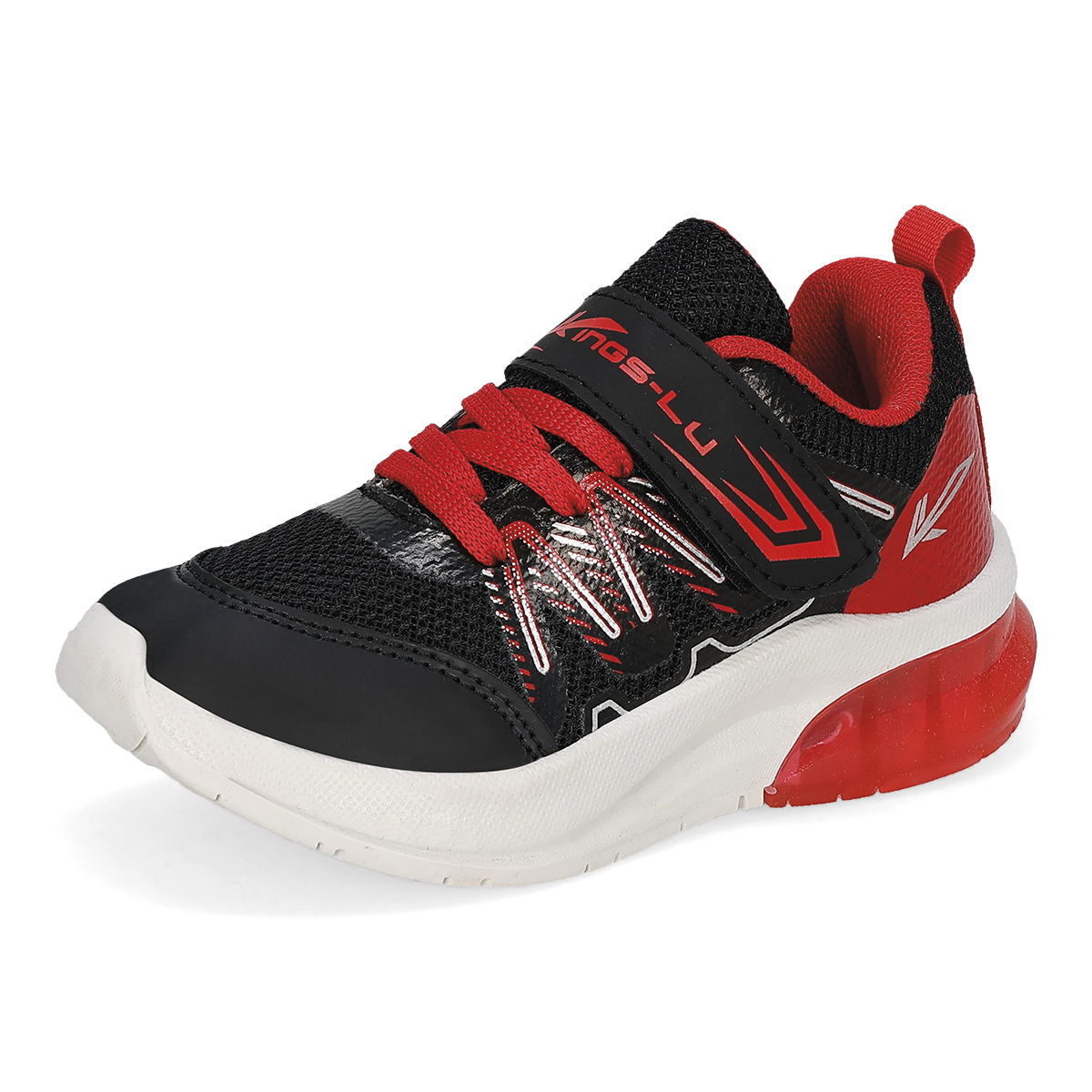 TENIS CON LUCES INFANTIL KINGS-LU 1690-F ROJO/NEGRO-OUTLET