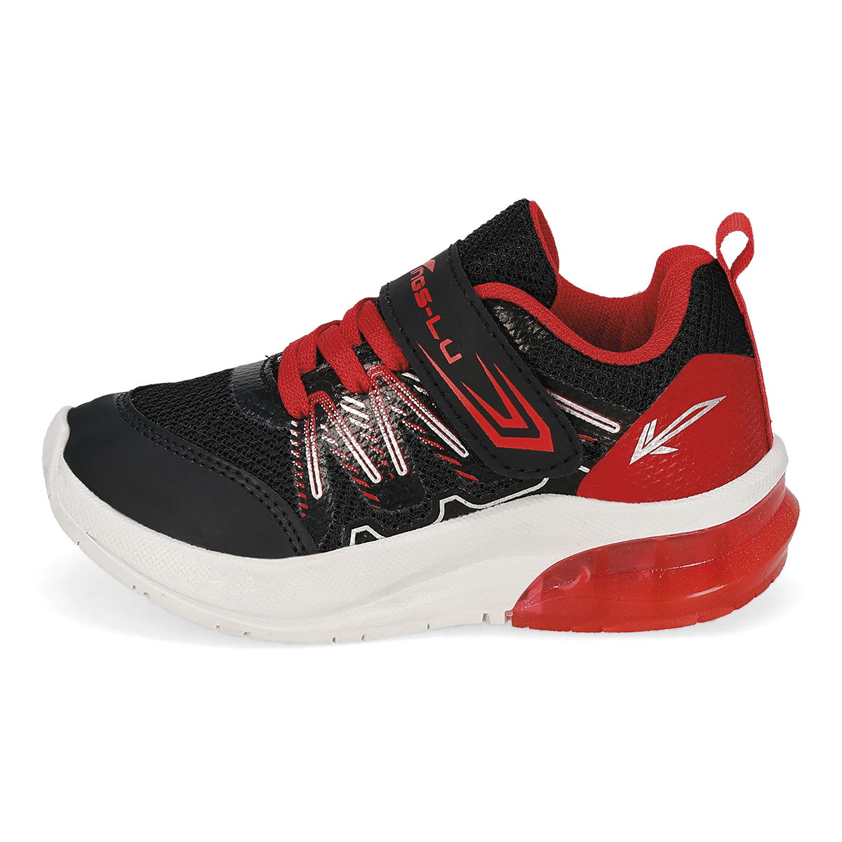 TENIS CON LUCES INFANTIL KINGS-LU 1690-F ROJO/NEGRO