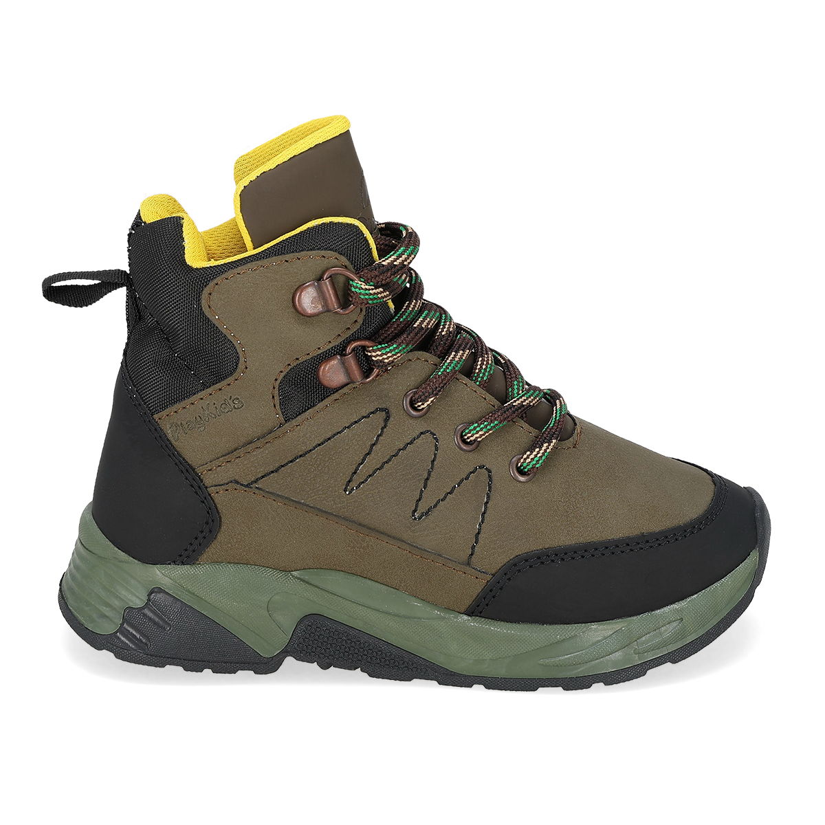 BOTA HIKING INFANTIL PLAYKIDS PRO VERDE/NEGRO-OFERTA