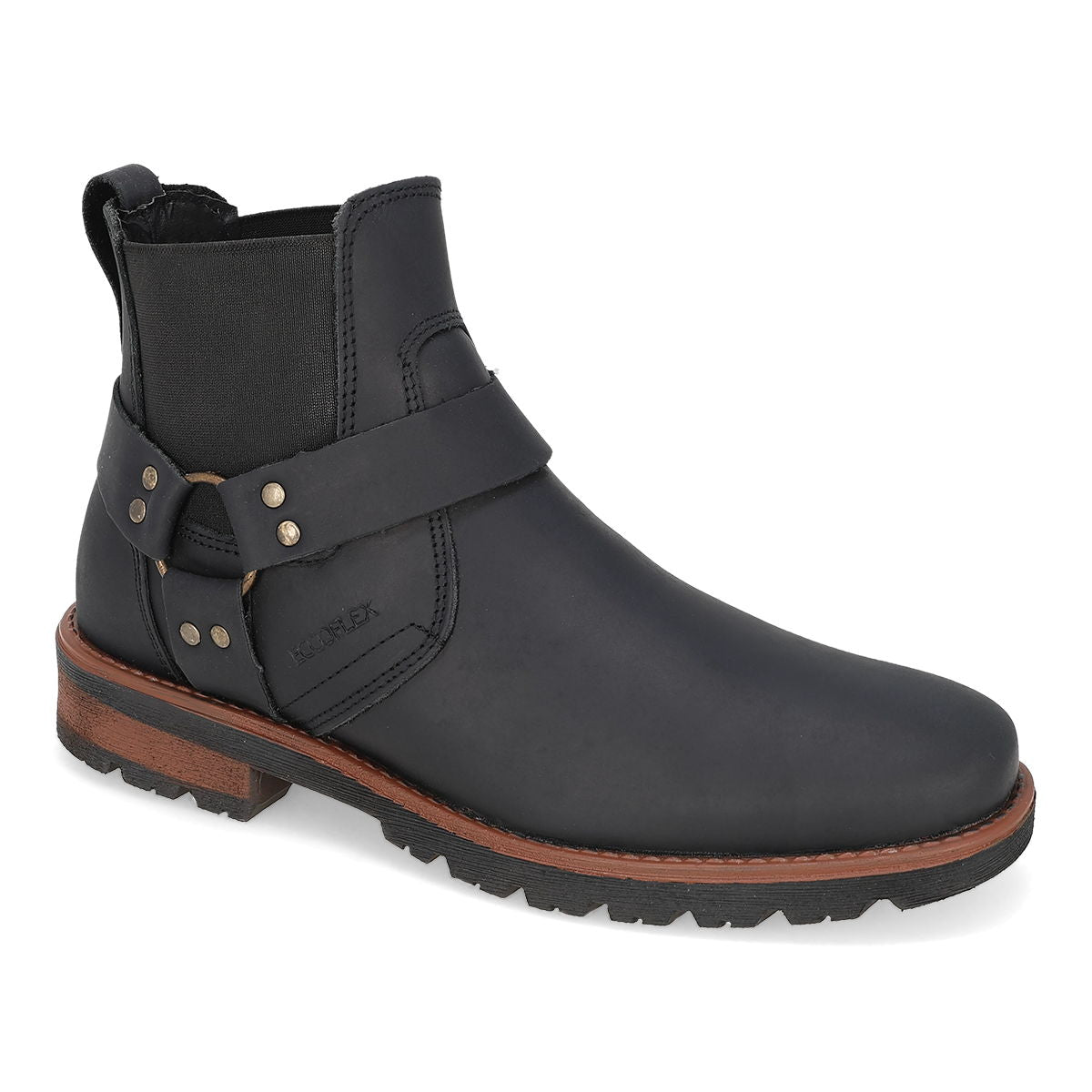 BOTA CASUAL HOMBRE ECCOFLEX 6070 NEGRO-OUTLET