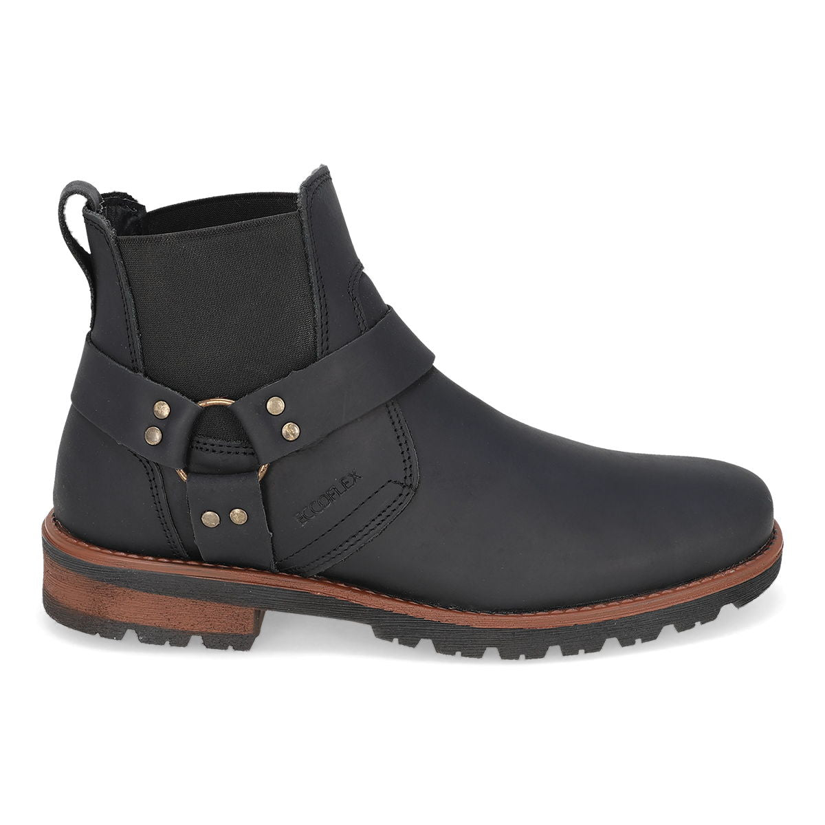 BOTA CASUAL HOMBRE ECCOFLEX 6070 NEGRO-OUTLET