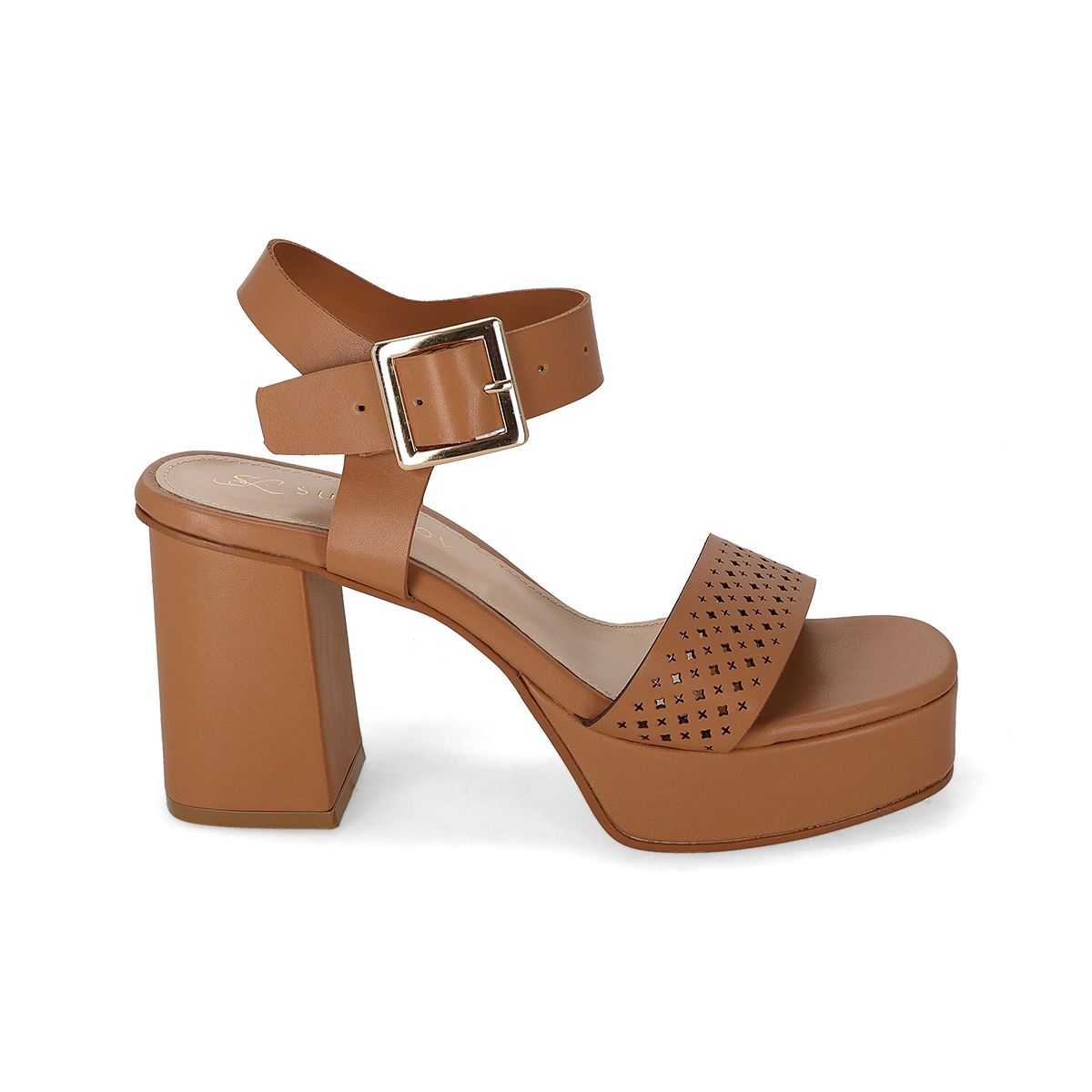 SANDALIA DE TACON MUJER SUZY LOVE 404 AVELLANA -OUTLET