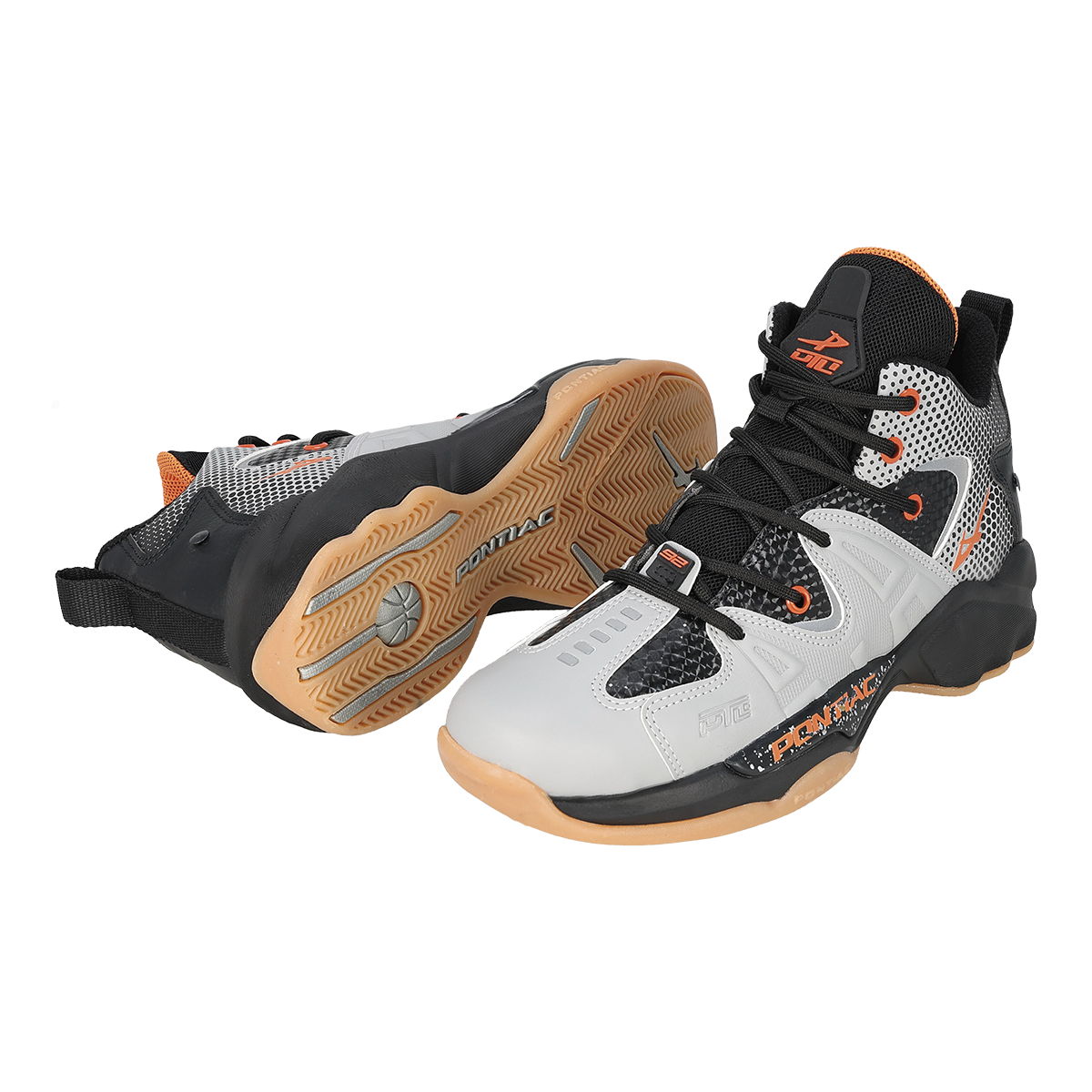 BASQUETBALL HOMBRE PONTIAC 6149 GRIS/NEGRO/NARANJA-OFERTA