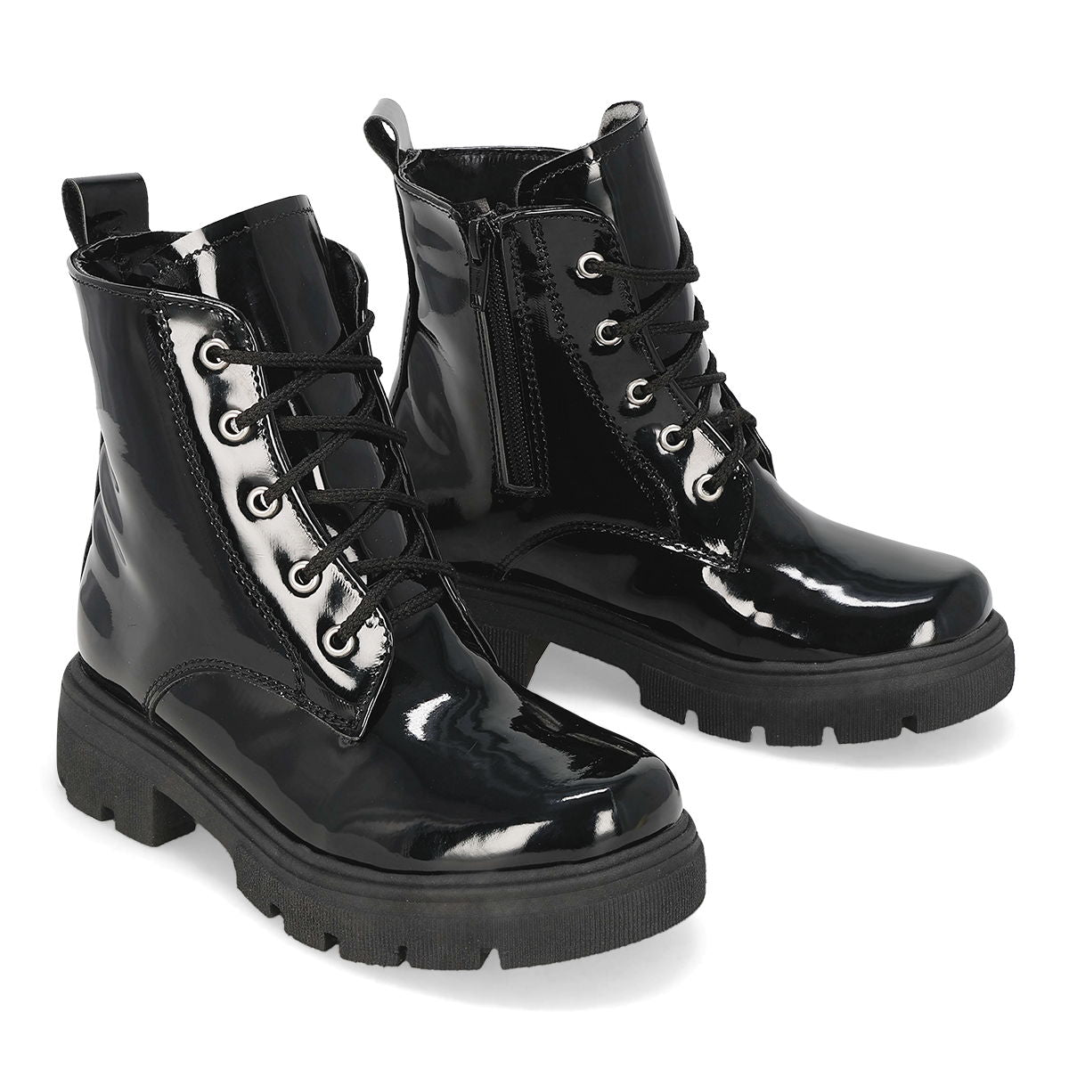 BOTA CASUAL INFANTIL ALONDRA 029 NEGRO CHAROL-OFERTA