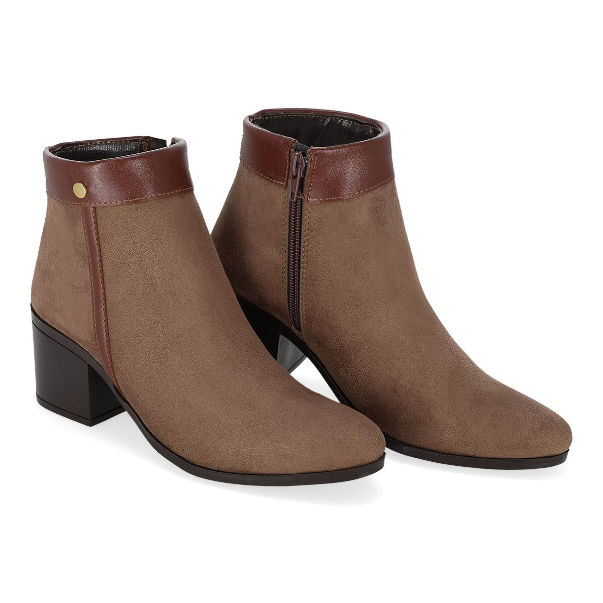 BOTIN TACON MUJER FAR 117 NUTRIA/MADERA-OUTLET