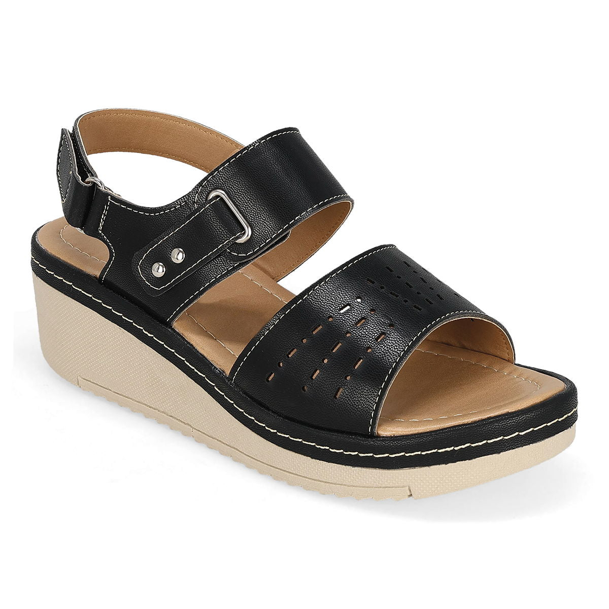 SANDALIA PLATAFORMA MUJER MOA VOGE 212 NEGRO-OFERTA