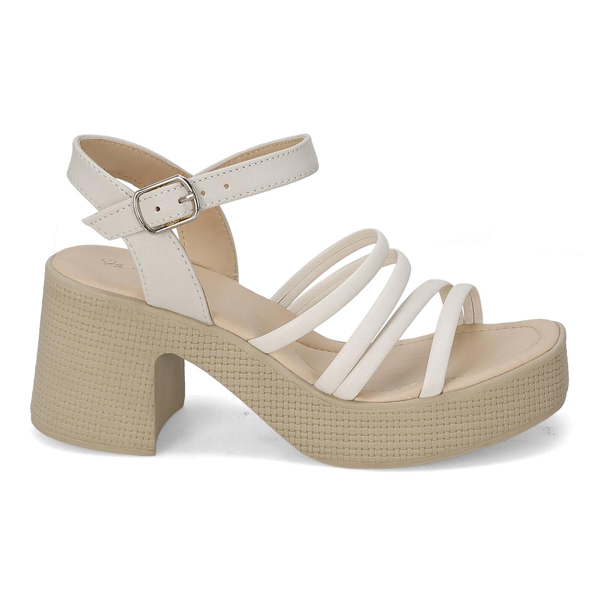 SANDALIA DE TACON MUJER MYRIAM 822 LATTE